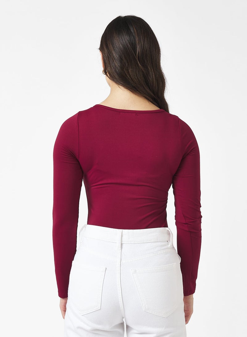 جينجر بيسيكس بودي سوت بأكمام طويلة ورقبة واسعة - Image 2